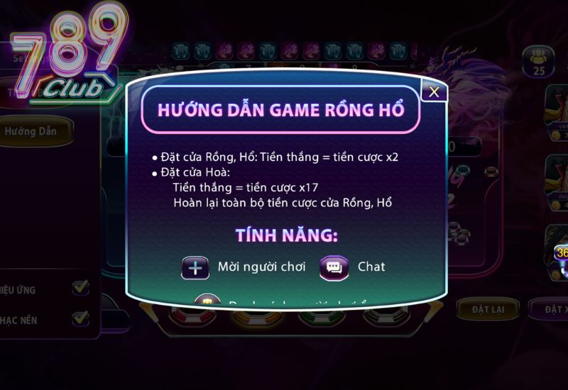 Cách tính điểm game Rồng Hổ 789 Club 